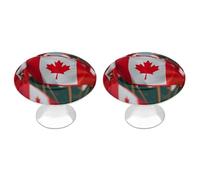 LYHVSFJW Many Small Canadian Flags 2 Pack Cabinet Knobs Drawer Pulls Decorative Stainless Steel Dresser Knobs Bathroom Furniture Cabinet Hardware for Kitchen, Door & Drawer, Wardrobe, Cupboard