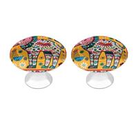 LYHVSFJW Mexican Otomi Animal 2 Pack Cabinet Knobs Drawer Pulls Decorative Stainless Steel Dresser Knobs Bathroom Furniture Cabinet Hardware for Kitchen, Door & Drawer, Wardrobe, Cupboard