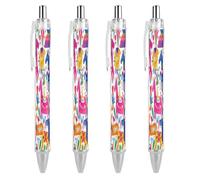 LYHVSFJW Mexican Otomi Animals Ball Point Pen Retractable Black Ink Ballpoint Pens Super Soft Grip 0.5mm Ink Pen Medium Point Office Pens 4 PCS