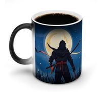 LYHVSFJW Moonlight Watercolor Style Ninja Heat Changing Coffee Mug Novelty Ceramic Coffee Mug Tea Cup Personalized Magic Cup Sublimation Mugs for Hot And Cold Beverage, Home, Office, Party 11oz