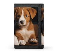LYHVSFJW Ocean Beach Theme TriFold Wallet with 8 Card Slots, Slim Zipper Coin Pocket, Divided Billfold for Men Women, Puppies Dogs Pets Animals, One Size, Modern