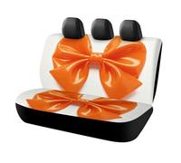 LYHVSFJW Orange Bow Car Seat Cover Universal Rear Seat Protector Waterproof Automotive Seats Covers for Most Car Personalized Full Set Rear Bench Covers 47x23x30 Inch