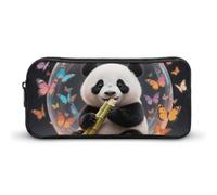 LYHVSFJW Orange Bubble Windmill Panda Pencil Pouch - Large Capacity Pencil Case Aesthetic Makeup Bag with Zipper Cute Pen Bags for Stationery, Art Supplies, Travel Essentials