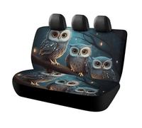 LYHVSFJW Owl on Tree Car Seat Cover Universal Rear Seat Protector Waterproof Automotive Seats Covers for Most Car Personalized Full Set Rear Bench Covers 47x23x30 Inch