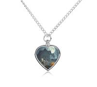 LYHVSFJW OX Skeleton Urn Necklace for Ashes Heart Cremation Necklace Dogs Cats Urn Pendant Pet Cremation Jewelry Locket Jewelry Keepsake Pendant Memorial Pendants for Puppy Pet