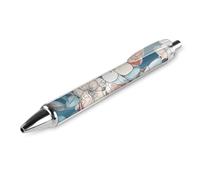 LYHVSFJW Peach Leafed Flower Ball Point Pen Retractable Black Ink Ballpoint Pens Super Soft Grip 0.5mm Ink Pen Medium Point Office Pens 1 PCS
