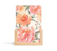 LYHVSFJW Peach Peony Night Light LED Small Desk Lamp Acrylic Photo Frames Night Lights Decorative Sleep Nightlight USB Bedside Lamp for Living Room Bedrooms Offices