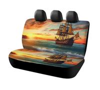 LYHVSFJW Pirate Ship in The Sunset Car Seat Cover Universal Rear Seat Protector Waterproof Automotive Seats Covers for Most Car Personalized Full Set Rear Bench Covers 47x23x30 Inch