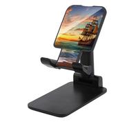 LYHVSFJW Pirate Ship in The Sunset Folding Cell Phone Stand Adjustable Phone Holder for Desk Portable Desktop Cellphone Stand with Anti-Slip Base Fits All Smart Phones