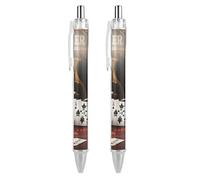 LYHVSFJW Poker Tournament Ball Point Pen Retractable Black Ink Ballpoint Pens Super Soft Grip 0.5mm Ink Pen Medium Point Office Pens 2 PCS