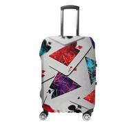 LYHVSFJW Polygonal Playing Cards Luggage Cover Suitcase Covers for Luggages Tsa Approved Travel Luggage Sleeve Protector Elastic Suitcase Protector Anti-Scratch Washable Fits 19-32 Inch Case X-Large