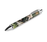 LYHVSFJW Pug Dogs Ball Point Pen Retractable Black Ink Ballpoint Pens Super Soft Grip 0.5mm Ink Pen Medium Point Office Pens 1 PCS