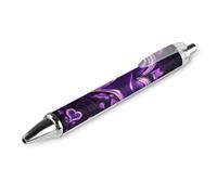 LYHVSFJW Purple Love Ball Point Pen Retractable Black Ink Ballpoint Pens Super Soft Grip 0.5mm Ink Pen Medium Point Office Pens 1 PCS