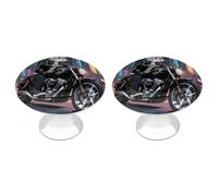 LYHVSFJW Rabbit Riding Motorcycles 2 Pack Cabinet Knobs Drawer Pulls Decorative Stainless Steel Dresser Knobs Bathroom Furniture Cabinet Hardware for Kitchen, Door & Drawer, Wardrobe, Cupboard