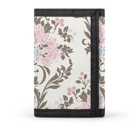 LYHVSFJW Rainbow Hearts Pattern TriFold Wallet with 8 Card Slots, Slim Zipper Coin Pocket, Divided Billfold for Men Women, Peach and Brown Pattern, One Size, Modern
