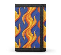 LYHVSFJW Rainbow Hearts Pattern TriFold Wallet with 8 Card Slots, Slim Zipper Coin Pocket, Divided Billfold for Men Women, Yellow Flame Style, One Size, Modern