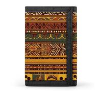 LYHVSFJW Red Black Buffalo Check Plaid Pattern TriFold Wallet with 8 Card Slots, Slim Zipper Coin Pocket, Divided Billfold for Men Women, African National Patterns, One Size, Modern