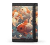 LYHVSFJW Red Dragon Fruit Pattern TriFold Wallet with 8 Card Slots, Slim Zipper Coin Pocket, Divided Billfold for Men Women, The Fish Are Swimming Around, One Size, Modern