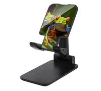 LYHVSFJW Red Eyed Tree Frog Folding Cell Phone Stand Adjustable Phone Holder for Desk Portable Desktop Cellphone Stand with Anti-Slip Base Fits All Smart Phones