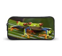 LYHVSFJW Red Eyed Tree Frog Pencil Pouch Large Capacity Pencil Case Aesthetic Makeup Bag with Zipper Cute Pen Bags for Stationery, Art Supplies, Travel Essentials