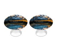 LYHVSFJW Rocky Mountain Range 2 Pack Cabinet Knobs Drawer Pulls Decorative Stainless Steel Dresser Knobs Bathroom Furniture Cabinet Hardware for Kitchen, Door & Drawer, Wardrobe, Cupboard