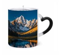 LYHVSFJW Rocky Mountain Range Color Changing Mugs Heat Sensitive Coffee Mug 11 Oz Novelty Ceramic Cup with Handle Magic Cups Temperature Changing Coffee Tumblers Funny Gifts for Women Men