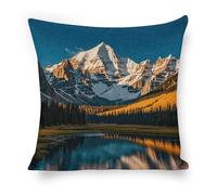 LYHVSFJW Rocky Mountain Range Throw Pillow Covers Decorative Linen Cushion Case Boho Farmhouse Pillowcase Soft Double-Sided Cushion Covers for Sofa Couch Bedroom Living Room Home Decor 18"x18"