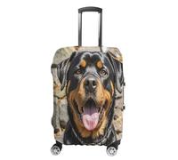 LYHVSFJW Rottweiler Dogs Tongue Head Luggage Cover Suitcase Covers for Luggages Tsa Approved Travel Luggage Sleeve Protector Elastic Suitcase Protector Anti-Scratch Washable Fits 19-32 Inch Case