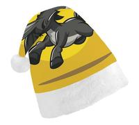 LYHVSFJW Santa Hat for Adults Cartoon Donkey Image Christmas Plush Hat - Festive Party Costume Accessory for Xmas