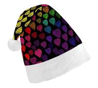 LYHVSFJW Santa Hat for Adults Gay Pride Rainbow Christmas Plush Hat - Festive Party Costume Accessory for Xmas