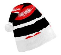 LYHVSFJW Santa Hat for Adults Red Lips Kiss Christmas Plush Hat - Festive Party Costume Accessory for Xmas