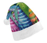 LYHVSFJW Santa Hat for Adults Three Cats Side by Side Christmas Plush Hat - Festive Party Costume Accessory for Xmas