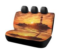 LYHVSFJW Sea Lighthouse in Sunset Car Seat Cover Universal Rear Seat Protector Waterproof Automotive Seats Covers for Most Car Personalized Full Set Rear Bench Covers 47x23x30 Inch