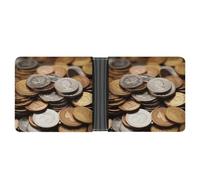 LYHVSFJW Slim Leather Wallet for Men - Poker Tournament Bifold Credit Card Holder with Money Clip & 6 ID Window, Currency Coin, One Size, Modern