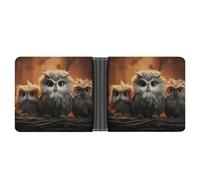 LYHVSFJW Slim Leather Wallet for Men - Poker Tournament Bifold Credit Card Holder with Money Clip & 6 ID Window, cute Owl Baby, One Size, Modern