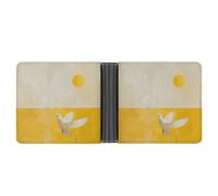 LYHVSFJW Slim Leather Wallet for Men - Space Themed Art Bifold Credit Card Holder with Money Clip & 6 ID Window, A White Dove Flies By, One Size, Modern