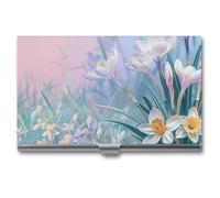 LYHVSFJW Slim Metal Business Card Holder - A Group of Penguins Aluminum Alloy Card Case with Buckle Closure, Holds 20 Cards & Cash, Professional Credit Card Size ID Holder for Men Women Gift, Blue to