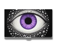 LYHVSFJW Slim Metal Business Card Holder - Evil Eye Aluminum Alloy Card Case with Buckle Closure, Holds 20 Cards & Cash, Professional Credit Card Size ID Holder for Men Women Gift, Evil Eye, One Size