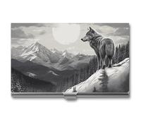 LYHVSFJW Slim Metal Business Card Holder - The Eiffel Tower Aluminum Alloy Card Case with Buckle Closure, Holds 20 Cards & Cash, Professional Credit Card Size ID Holder for Men Women Gift, Snow