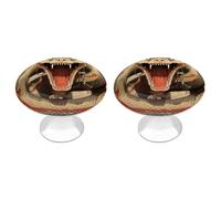 LYHVSFJW Snake Open Mouth Cabinet Knobs 2 Pack Drawer Pulls Decorative Stainless Steel Dresser Knobs with 2 Screw Bathroom Furniture Hardware for Kitchen, Door & Drawer, Wardrobe, Cupboard