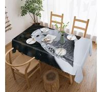 LYHVSFJW Snow Owl Rectangle Tablecloth Waterproof Polyester Farmhouse Table Cloth Stain and Wrinkle Resistant Washable Decorative Table Cover for Dining, Party and Camping 60"x86"
