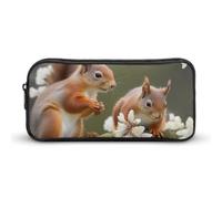 LYHVSFJW Squirrels Pencil Pouch - Large Capacity Pencil Case Aesthetic Makeup Bag with Zipper Cute Pen Bags for Stationery, Art Supplies, Travel Essentials