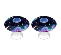 LYHVSFJW Starry Cosmos 2 Pack Cabinet Knobs Drawer Pulls Decorative Stainless Steel Dresser Knobs Bathroom Furniture Cabinet Hardware for Kitchen, Door & Drawer, Wardrobe, Cupboard