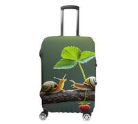 LYHVSFJW Strawberry Snail Luggage Cover Suitcase Covers for Luggages Tsa Approved Travel Luggage Sleeve Protector Elastic Suitcase Protector Anti-Scratch Washable Fits 19-32 Inch Case X-Large, white