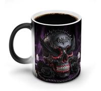 LYHVSFJW Sugar Skulls Print Heat Changing Coffee Mug Novelty Ceramic Coffee Mug Tea Cup Personalized Magic Cup Sublimation Mugs for Hot And Cold Beverage, Home, Office, Party 11oz