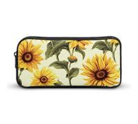 LYHVSFJW Summer Sunflower Pencil Pouch - Large Capacity Pencil Case Aesthetic Makeup Bag with Zipper Cute Pen Bags for Stationery, Art Supplies, Travel Essentials
