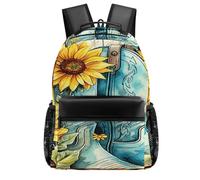 LYHVSFJW Sunflower Boots Laptop Backpack Travel Lightweight Schoolbag Durable Bookbags for Men Women