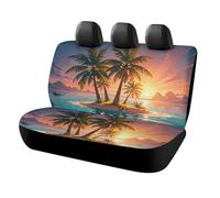 LYHVSFJW Sunrise Tropical Palm Tree Island Car Seat Cover Universal Rear Seat Protector Waterproof Automotive Seats Covers for Most Car Personalized Full Set Rear Bench Covers 47x23x30 Inch