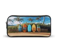 LYHVSFJW Surf's Up Surfboard Pencil Pouch Large Capacity Pencil Case Aesthetic Makeup Bag with Zipper Cute Pen Bags for Stationery, Art Supplies, Travel Essentials