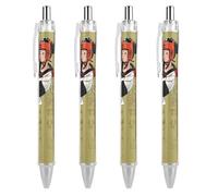 LYHVSFJW Taekwondo Design Ball Point Pen Retractable Black Ink Ballpoint Pens Super Soft Grip 0.5mm Ink Pen Medium Point Office Pens 4 PCS